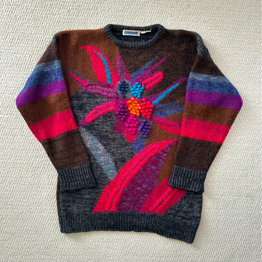 Vintage 80s Wool Patterned Mariea Kim Sweater